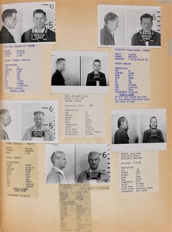 (AMERICAN MUG SHOTS--CRIME LEDGER) An oversized ledger-like album titled Security Dept., with over 500 mug shots from the Oregon St